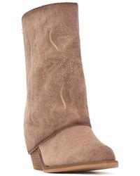 Xti - Suede Foldover Booties By - Lyst