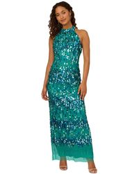 Adrianna Papell - Embellished Mock Neck T-back Gown - Lyst