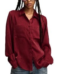 Lucky Brand - Hammered-satin Button-down Shirt - Lyst