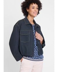 Olsen - Denim Jersey Bomber Jacket - Lyst