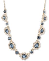 Marchesa - Gold-tone Crystal & Pear-shape Stone Statement Necklace, 16" + 3" Extender - Lyst