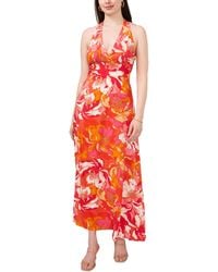 1.STATE - Floral Print Sleeveless Halter Maxi Dress - Lyst