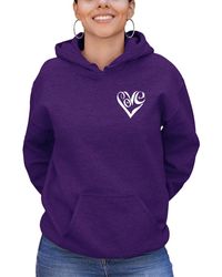 LA Pop Art - Word Art Script Heart Hooded Sweatshirt - Lyst