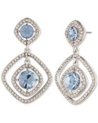 Givenchy - Silver-tone Pave & Round Crystal Halo Orbital Drop Earrings - Lyst