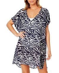 Anne Cole - V-neck Short-sleeve Cover-up Tunic - Lyst