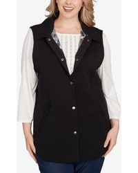 Ruby Rd. - Plus Size Quilted Terry Inner Beauty Vest Jacket - Lyst