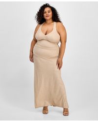 B Darlin - Trendy Plus Size V-neck Sleeveless Glitter Gown - Lyst