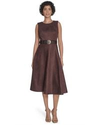 Calvin Klein - Belted Midi Dress - Lyst