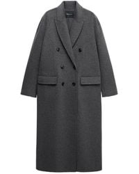Mango - Selection Wool-cashmere Blend Long Double-breasted Coat - Lyst
