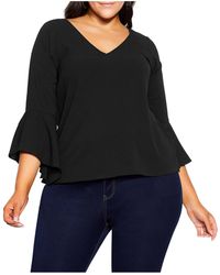 City Chic - Plus Size Bell Sleeve Top - Lyst