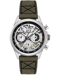 AVI-8 - Hawker Harrier Matador Chronograph Green Leather Strap Watch - Lyst