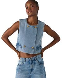 Steve Madden - Double-breasted Cropped Vest - Lyst