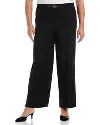 Rafaella - Plus Size Wide-leg Pull-on Mid-rise Pants - Lyst