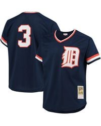 Mitchell & Ness Detroit Tigers Mesh V-neck Jersey in Black for Men