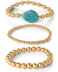 Jessica Simpson - 3-piece Beaded Stretch Bracelet Set - Lyst