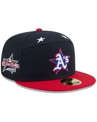 KTZ - Navy/red Athletics 2025 Mlb All-star Game Workout Side Patch 59fifty Fitted Hat - Lyst
