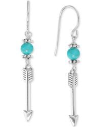 Macy's - Stone Bead & Arrow Linear Drop Earrings - Lyst