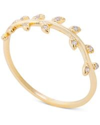 Macy's - Pave Leaf Accent Ring - Lyst