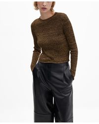 Mango - Crewneck Lurex Sweater - Lyst