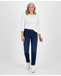 Style & Co. - Plus Size Mid Rise Straight-leg Pull-on Jeans - Lyst