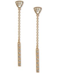 Karl Lagerfeld - Crystal Double Drop Earrings - Lyst