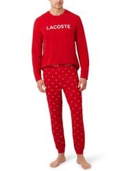 Lacoste - 2-piece Jersey Top And Pajama Set - Lyst
