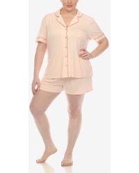 White Mark - Plus Size 2 Pc. Short Sleeve Pajama Set - Lyst