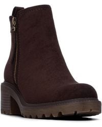 Xti - Block-heel Round-toe Faux Suede Refresh Ankle Booties - Lyst