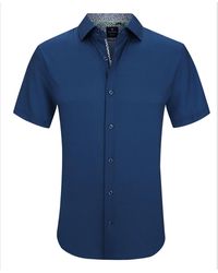 Tom Baine - Slim Fit Short Sleeve Performance Stretch Button Down Dress Shirt - Lyst