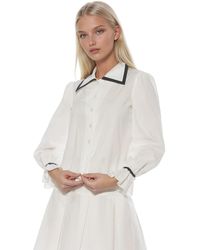 Alexia Admor - Shannah Long Sleeve Dropped Contrast Collar Blouse - Lyst