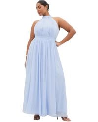 City Chic - Plus Size Lucy Halter Pleat-front Maxi Dress - Lyst