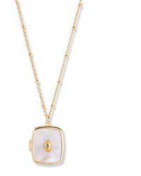 Brook and York - Plated Cali Cultivated Pearl Short Pendant Locket Necklace - Lyst