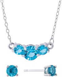 Giani Bernini - Gianni Bernini 2-piece Crystal Frontal Stud Necklace Set (1.35 Ct. T.w.) In Sterling Silver - Lyst