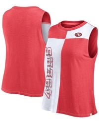 Fanatics - Scarlet/white San Francisco 49ers Script Color Block Tank Top - Lyst