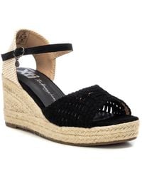 Xti - Raffia Wedge Sandals By - Lyst