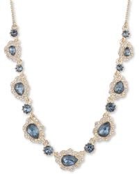 Marchesa - Gold-tone Crystal & Pear-shape Stone Statement Necklace - Lyst