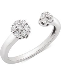 Wrapped in Love - Diamond Flower Cluster Cuff Ring (1/4 Ct. T.w. - Lyst