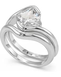 And Now This - Clear Cubic Zirconia Stack Ring Set - Lyst