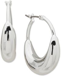 DKNY - Medium Puffy Sculptural Elongated Hoop Earrings - Lyst