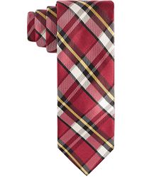 Tayion Collection - Crimson & Cream Plaid Tie - Lyst