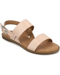 Journee Collection - Lavine Round Toe Flat Sandals - Lyst