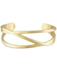 BEN ONI - 18k -plated Stainless Steel Crossover Cuff Bracelet - Lyst