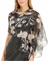 INC International Concepts Wrap Embroidered Sequins White Silver O//S Retail $38