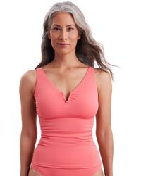Shapesolver Sport By Mimi Flamingo - Divine Solids V-wired Shirred Tankini Swimsuit Top - Lyst