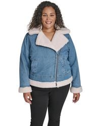 Levi's - Plus Size Denim Laydown Collar Moto Jacket - Lyst