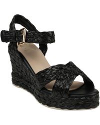 Gc Shoes - Maya Raffia Platform Wedge Sandals - Lyst