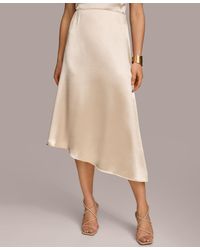 Donna Karan - Asymmetrical-hem Satin Skirt - Lyst