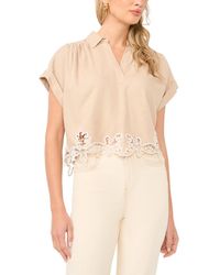 1.STATE - Collared V-neck Short-sleeve Blouse - Lyst