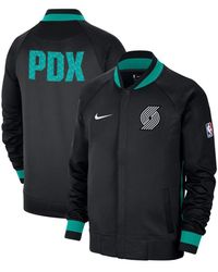 Men's Nike Green/Black Boston Celtics 2022/23 City Edition Courtside Bomber  Full-Zip Hoodie Jacket