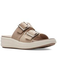 Clarks - Drift Buckle Slip-on Slide Wedge Sandals - Lyst